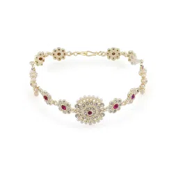 Zaveri Pearls Pink & White Dazzling Diamonds Embellished Head Chain-ZPFK12225 image 4