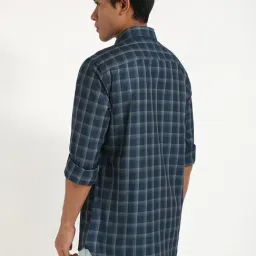 TOMMY HILFIGER Blue Checks Regular Fit Cotton Shirt image 2