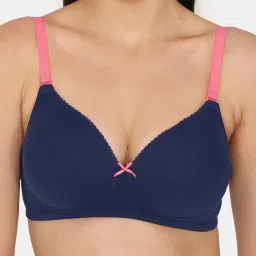 Zivame Blue Half Coverage Wireless Backless Bra image 4