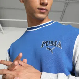 Puma Blue Cotton Regular Fit Colour Block Sweatshirt image 4