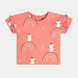 MINIKLUB Girls Pink Printed Knit Top-image-93