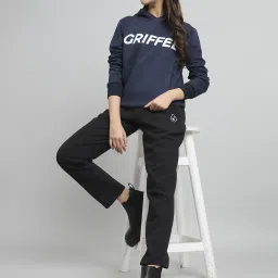 GRIFFEL Navy Printed Hoodie image 4
