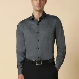 Allen Solly Grey Cotton Slim Fit Printed Shirt-picture-39