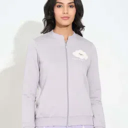 Dreamz By Pantaloons Grey Cotton Comfort Fit Embroidered Sleepwear Sweatshirt-image-15