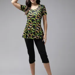 Aarika Black Printed Swim Suit image 4