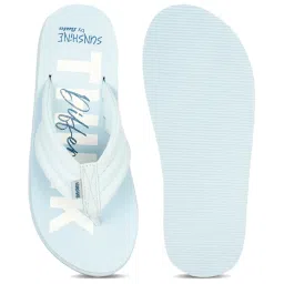 Sunshine by Bata Women's FLUFFIES TH Blue Flip Flops image 4