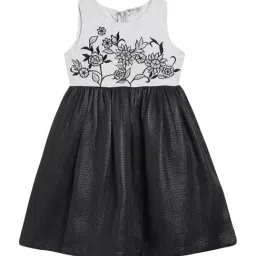Butterfly Blush Kids Black & Silver Printed Dress-picture-12