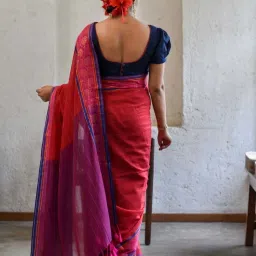 Suta Maroon Printed Saree image 4