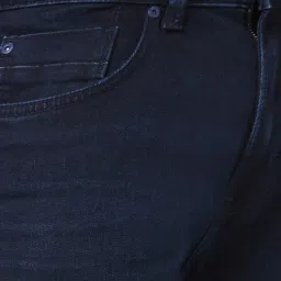 Spykar Dark Blue Regular Fit Lightly Washed Jeans image 4