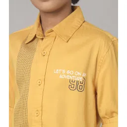 Under Fourteen Only Kids Yellow Printed Full Sleeves Shirt image 4