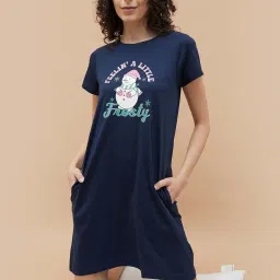 Ginger by Lifestyle Navy Graphic Dress image 4