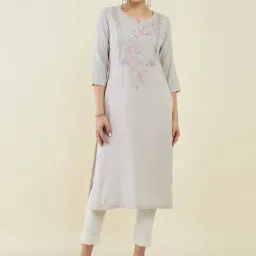 Soch Grey Embroidered Straight Kurta-picture-16