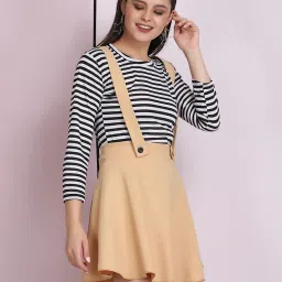 BUYNEWTREND Beige A-Line Skirt image 4