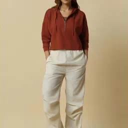 Allen Solly Maroon Solid Hoodie image 4