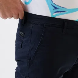 Spykar Blue Cotton Regular Solid Shorts image 4