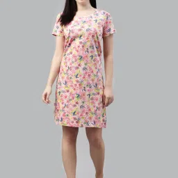 Kryptic Orange & Pink Cotton Printed Night Dress (Pack Of 2) image 4