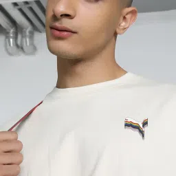 Puma Snow White Cotton Relaxed Fit Printed Sports T-Shirt image 4