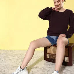 Difference of Opinion Wine Fleece Graphic Print Oversized Sweatshirt image 4