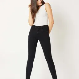 DOLCE CRUDO Black Plain Jeans image 4