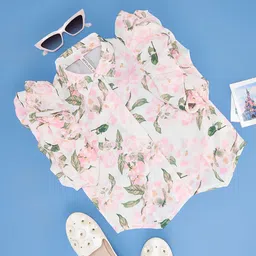Pantaloons Junior Girls Floral Printed Shirt Collar Top-image-58
