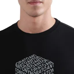 Antony Morato Black Cotton Regular Fit Printed T-Shirt image 4
