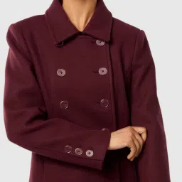 Forever New Purple Solid Full Sleeves Coat image 4