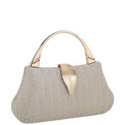 Mochi Golden Synthetic Textured Clutch image 4