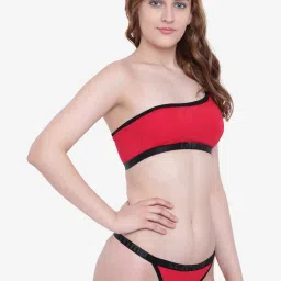 La Intimo Red Solid Beach Pop Bikini Bra & Panty image 4
