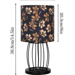 Homesake Retro Metal Wire Table Lamp Cage Base Fabric Lampshade Iris Shade image 4