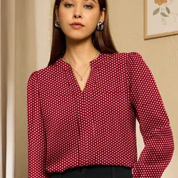 BAESD Women Polka Dot Printed Georgette Top-picture-27