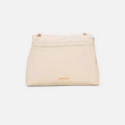 Forever Glam by Pantaloons Beige Quilted Medium Sling Handbag image 4