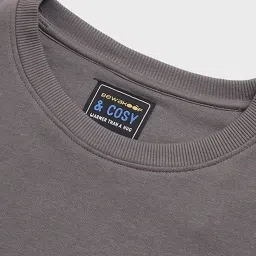 Bewakoof Grey & Black Loose Fit Graphic Print Oversized Sweatshirt image 4