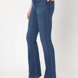 Vero Moda Blue Blended Bootcut High Rise Jeans image 4