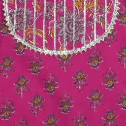 The Magic Wand Kids Fuchsia Pink Cotton Floral Print Lehenga Cholis image 4