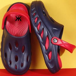 Kook N Keech Men Navy Blue & Red Colourblocked Clogs-picture-30