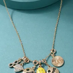 ToniQ Gold-Plated Charm with Interchangeable Pendants for Women - Set of 5-image-24