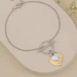 Ornate Jewels 925 Silver Heart Charms Toggle Adjustable Bracelet-picture-40