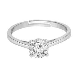 Zavya Solitaire Rhodium Plated 925 Sterling Silver Ring image 4
