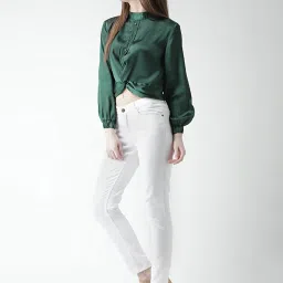 KASSUALLY Green Relaxed Fit Crop Top image 4