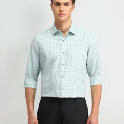 Arrow Green Cotton Regular Fit Checks Shirt-picture-18