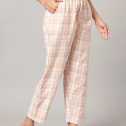 Kryptic Pink & Black Cotton Checks Lounge Pants (Pack Of 2) image 4