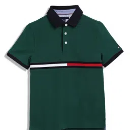Tommy Hilfiger Kids Green Logo Regular Fit Polo T-Shirt-picture-24
