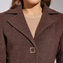 Latin Quarters Brown Polyester Regular Fit Coat image 4