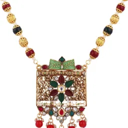 Anikas Creation Multicolor Meenakari Long Crystal Jewellery Set image 4