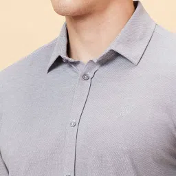 Being Human Grey Slim Fit Self Shirt image 4