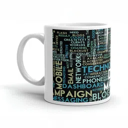 Mr UVD White & Black Graphic Printed Ceramic Glossy Mug- 350 ml-picture-22