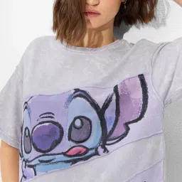 The Souled Store Grey Oversized Printed T-Shirt image 4