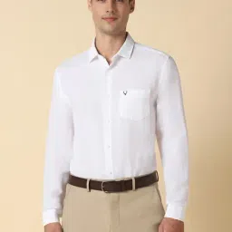 Allen Solly White Slim Fit Textured Shirt-picture-26