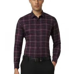 Van Heusen Purple Slim Fit Checks Shirt-picture-18