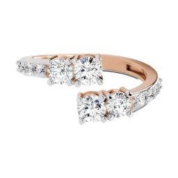 Sparkles Rose Gold Lab Grown 12 Diamond 14KT 0.96ct Open Ring For Women-picture-29